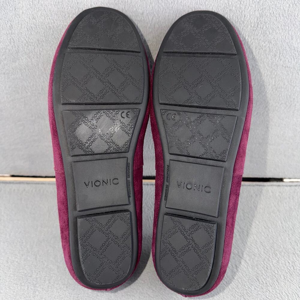 Vionic Norah Suede Moccasin Loafer Burgundy Slip-On Women’s Size 8 US - Picture 7 of 8
